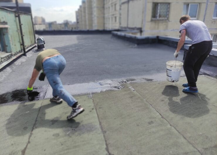 нанесение Жидкой Кровли